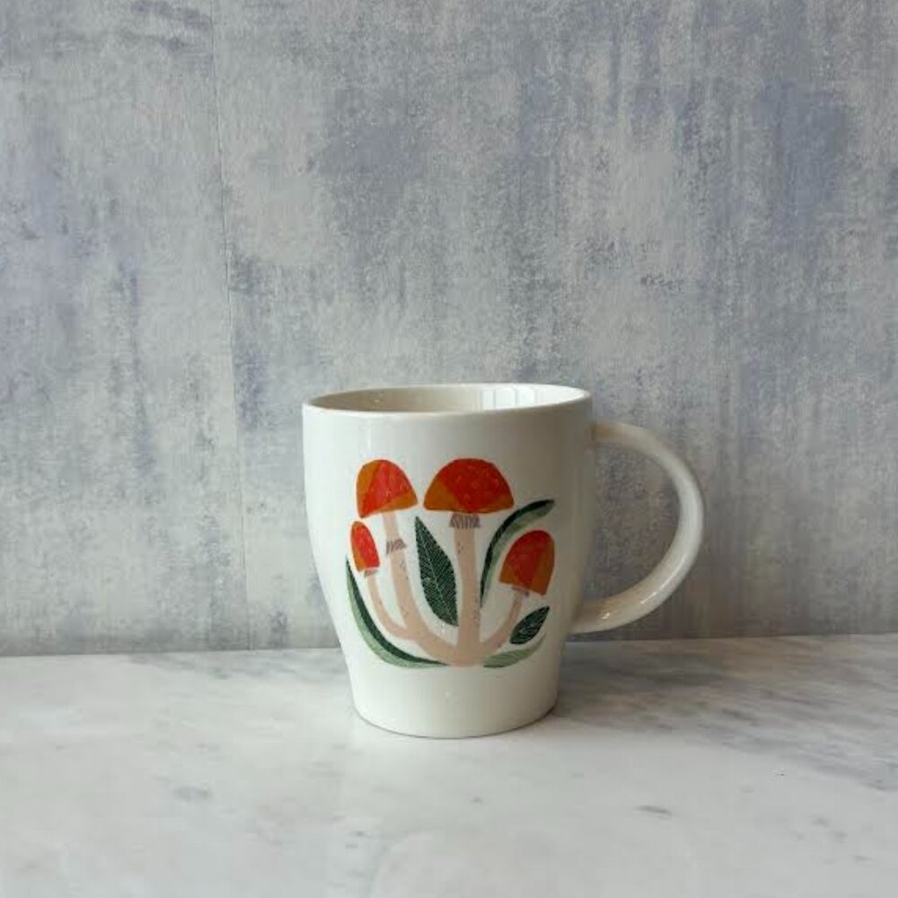 Creative Co-op - Stoneware Mug with Mushrooms- NWT